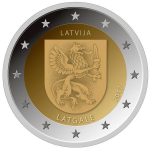 Lettland 2 Euro Lettische Latgale Regionen Lettlands 2017