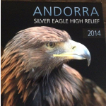 1 Unze Silber Andorra Eagle in Ultra High Relief 2014...