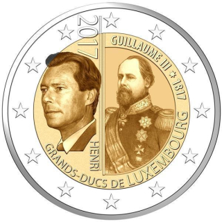 2 Euro Luxemburg 2017 Geburtstag des Großherzogs Wilhelm III. BU