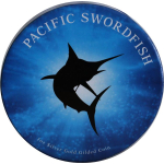 1 oz Fiji 2011 Proof Gilded - Pazifischer Schwertfisch -  Pacific Swordfish - 2 NZ$ - Meerwasser Aquarium