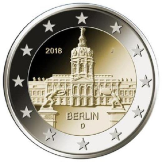 2 Euro Deutschland 2018 Berlin Schloss Charlottenburg  Mz. J (Hamburg)