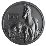 1 oz Tokelau 2014 Antique Finish - Lunar Pferd - Jahr des Pferdes - Lunar Serie - 5$