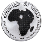 1 Unze Silber Tschad Afrikanischer Löwe 2018 BU