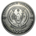 3 Unzen Silber Ruanda 2015 Antique Finish - Lunar Ziege - Jahr der Ziege - Achat-Gemme - Kamee-Münze 1.000 RWF