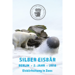 1/8 Oz Silber Eisbär 2018 Berlin in Coincard