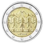 Lithuania 2 Euro singing and dancing festival 2018 unc