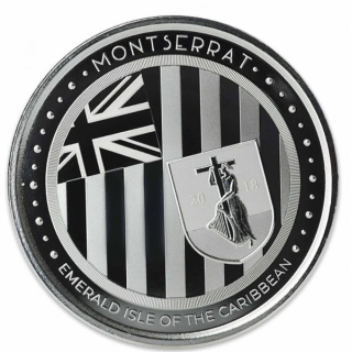 * AURINUM ADVENTSKRACHER * 1 oz Montserrat 2018 - FLAGGE - WAPPEN - Emerald Isle of the Caribbean EC8 serie - 2$