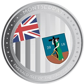 Montserrat,  2 Dollar, Emerald Isle of the Caribbean (01)  EC8 1 Unze Silber, 1 oz Proof farbig