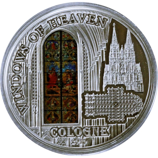 50 g Cook Island 2010 Proof - Windows of Heaven Kölner Dom Johannesfenster - 10$