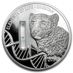 Kongo 2000 Francs 2014 2 Oz Silber Elemente des Lebens Gepard Cheetah mit echter DNA
