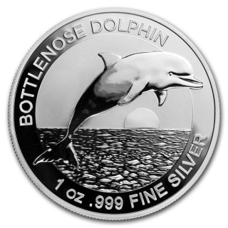 1 Unze Silber Bottlenose Dolphin - Grosser Tümmler - 2019 Australien in Kapsel Delphin
