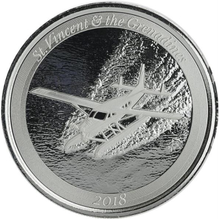 St. Vincent & The Grenadines,  2 Dollar, Seaplane (1) EC8 1 Unze Silber, 1 oz BU 2018