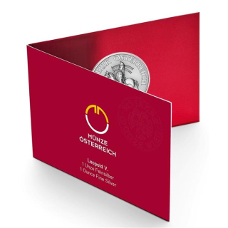 1 Unze Silber 2019 825 Jahre Münze Österreich " Leopold V Österreich in Coincard