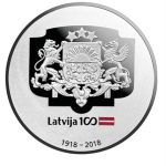 Lettland 5 Euro Silber Wappen Lettlands Coat of the Arms 2018  Proof