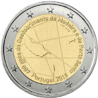 2 Euro Portugal 2019 Entdeckung von Madeira 600 Jahre  bfr