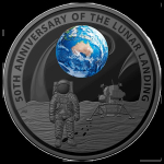1 oz Australien 2019 Black Nickel Proof - 50 Jahre Mondlandung gewölbte Münze - Moon Landing - 5 AUD