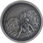 1 oz Niue 2019 Antique -  Sindbad der Seefahrer  - Silber Antique Finish 2 NZ$ - EINZELSTÜCK