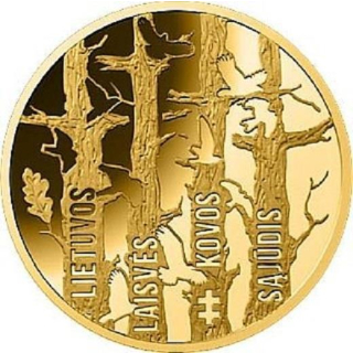 Litauen 50 Euro Gold Bewegung für den Kampf um die Freiheit LItauens 2019  Proof
