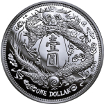 China 1 Oz Silber Long-Whiskered Dragon 2019 Restrike Four PU