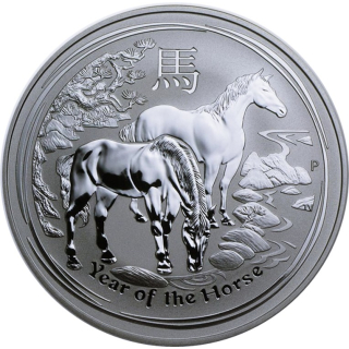 1 oz Australien 2014 BU - Jahr des PFERDES - Lunar II Pferd - Silber 1 $ - Silberpferd