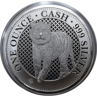 AURINUM*SUMMER*SALE** 1 Unze Silber St. Helena 1 GBP Cash India Wildlife Tiger 2019 BU - Differenzbesteuert - Einzelstück