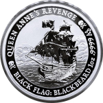 2019 Tuvalu 1 Oz Silber Black Flag -Queen Annes Revenge-  1 AUD BU