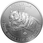 1 Unze Silber Canada Predator - Grizzly 2019 Raubtiere
