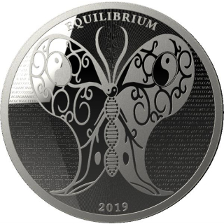 1 Unze Silber Tokelau 5 Dollars 2019 Equilibrium - Gleichgewicht Prooflike