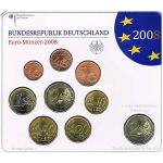 Deutschland Kursmünzensatz 2008 in ST 5er Set A D F G J