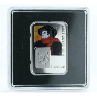 28,3 g Silber Niue 2008 1$ Henri de Toulouse-Lautrec Weltmaler Rectangular Proof