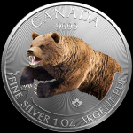1 Unze Silber Canada Predator - Grizzly 2019 Raubtiere...