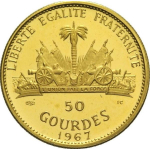 Haiti 50 Gourdes 1967 10. Jahrestag der Revolution Vodootänzer Haiti Republik PP