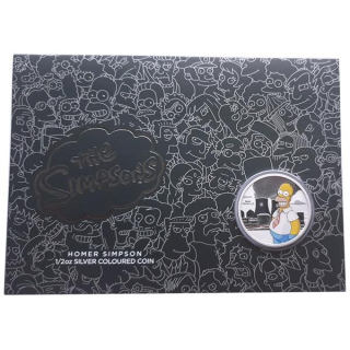 AURINUM*SUMMER*SALE**  1/2 Oz Silber Tuvalu 2020 Coin Card - Homer Simpson - 0,5 AUD BU