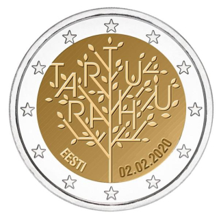 Estland 2 Euro 100. Julbiläum des Friedensvertrages von Tartu 2020  bfr