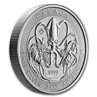 2 Unzen Silber Old Monster Legends - The Kraken - Creatures of the North - 2020 Canada BU