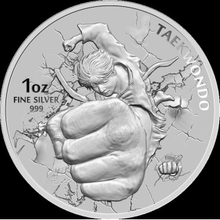 1 oz Silber Südkorea South Korea 2020 BU - Taekwando - Letzte Münze !