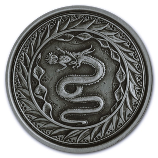 * AURINUM ADVENTSKRACHER * 1 oz Samoa 2020 Antique Finish - Serpent of Milan Emblem der Visconti von Mailand