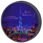 2 oz Silber Elfenbeinküste 2017 Magnificent Landmarks at Night Burj Khalifa - UV - Effekt - 2,000 Frs