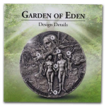 5 Unzen Silber Benin - Garten Eden Adam und Eva - GARDEN OF EDEN - 2019 Antique Finish