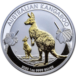 1 oz Australien 2020 Gilded Proof - KÄNGURU Kangaroo - Perth Mint vergoldet gilded - silber 1$