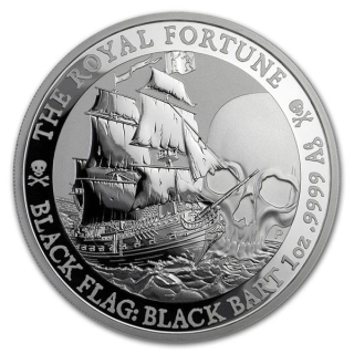 2020 Tuvalu 1 Oz Silber Black Flag (The Royal Fortune)  1 AUD BU
