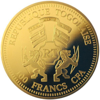 Togo 2013 100 Francs Habemus Papam vergoldet