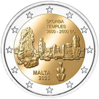 2 Euro Malta 2020 Tempel von Skorba - Prähistorische Stätten Maltas  unc.