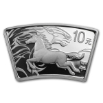 NEU* 1 oz China 2014 PROOF FAN-SHAPE - Jahr des PFERDES / Year of the Horse - 10 Yuan