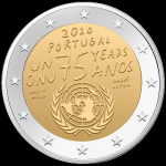 2 Euro Portugal  75 Jahre Vereinten Nationen 2020 bfr