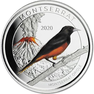 Montserrat,  2 Dollar, Montserrat Oriole (03)  EC8 1 Unze Silber, 1 oz farbig Proof